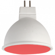 Ecola MR16   LED color  7,0W  220V GU5.3 Red Красный матовое стекло (композит) 47x50