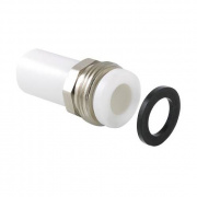 Штуцер с наружной резьбой под накидную гайку VALTEC VTp.721 - 20 x 3/4" (для полипроп.труб, белый)