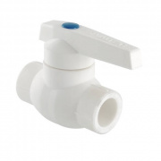 Кран шаровой VALTEC VTp.744 - 32 (c латунной обоймой, для полипропиленовых труб под пайку, белый)