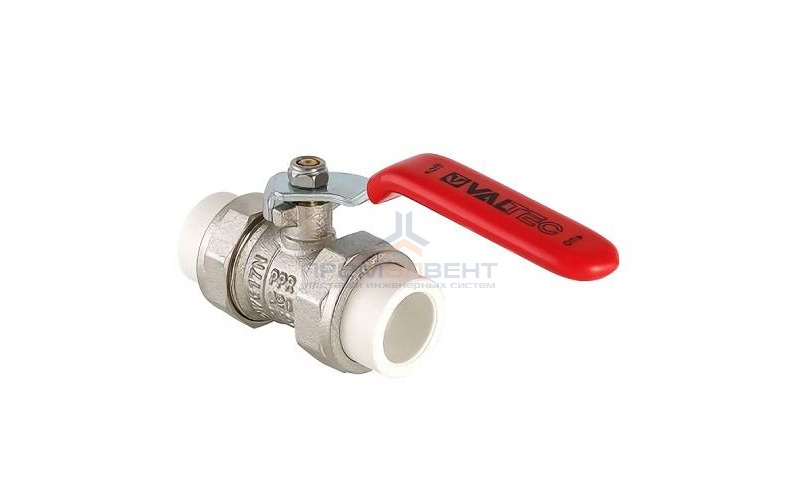 Кран шаровой разъемный VALTEC VTp.745 - 25 (Пайка/Пайка, для полипропиленовых труб, цвет белый)