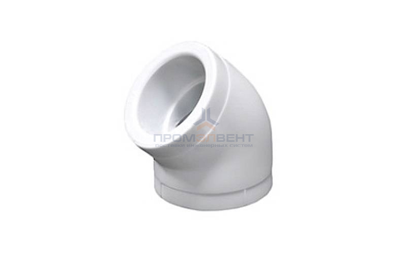 Отвод 45° Fusitek - 63 (для полипропиленовых труб под пайку, цвет белый)