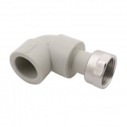 Переход на накидную гайку угловой с отверстием для пломбы FV-Plast - 25 x 3/4" (PP-R, цвет серый)