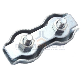 Зажим стальной 6мм Duplex для троса оцинкованный